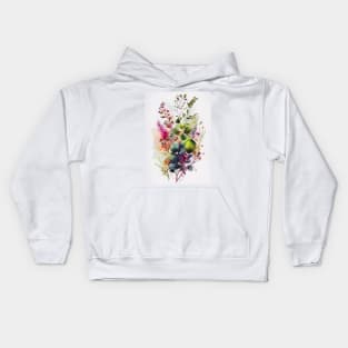 Spring times flowers watercolor art Kids Hoodie